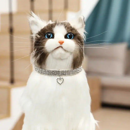 Cat Collar Three Row Rhinestone - Just4Pets