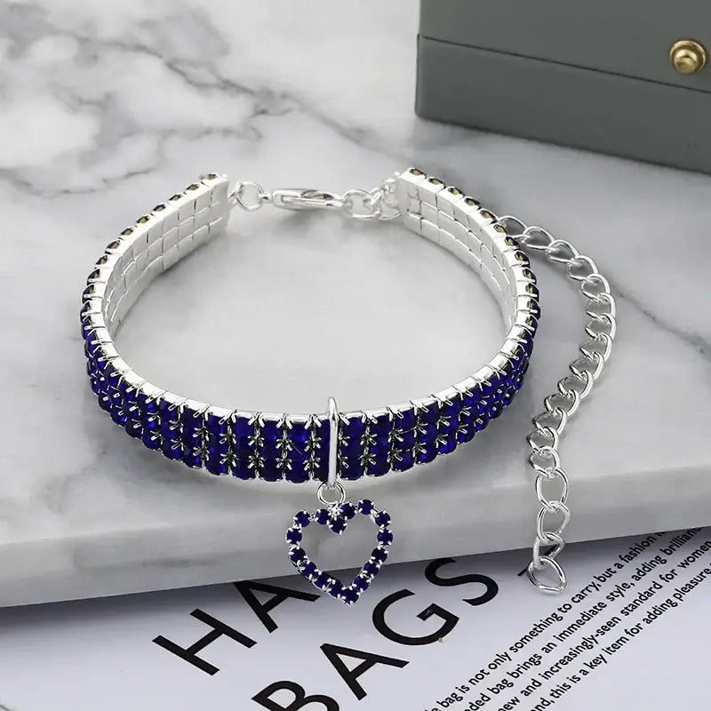 Cat Collar Three Row Rhinestone - Just4Pets