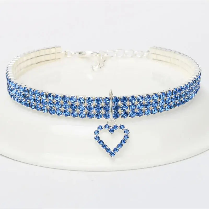 Cat Collar Three Row Rhinestone - Just4Pets