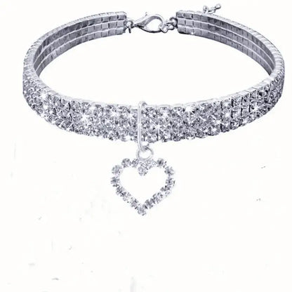 Cat Collar Three Row Rhinestone - Just4Pets