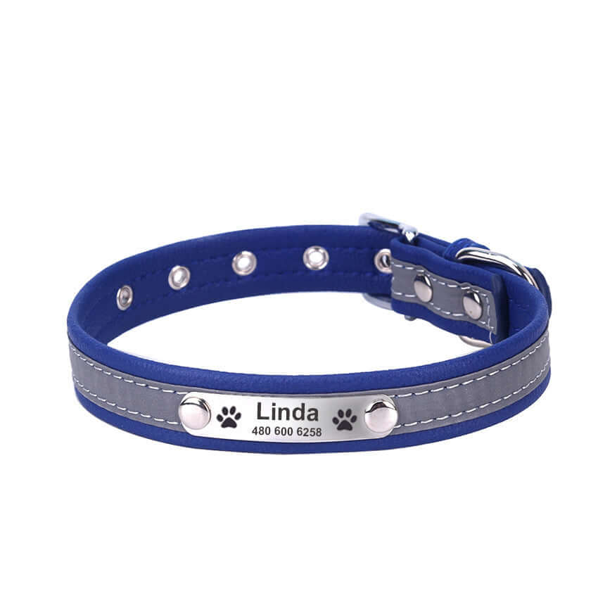 Cat Collar with Reflective Letter - Blue / L - Cat collar