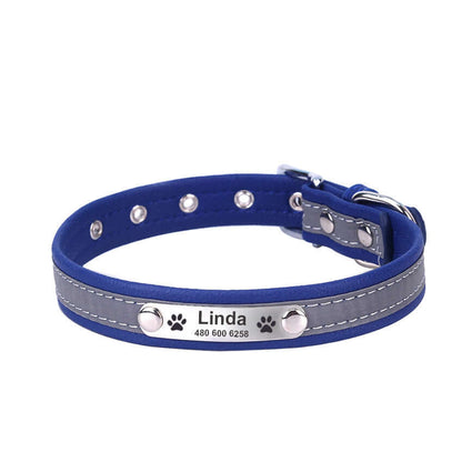 Cat Collar with Reflective Letter - Blue / L - Cat collar