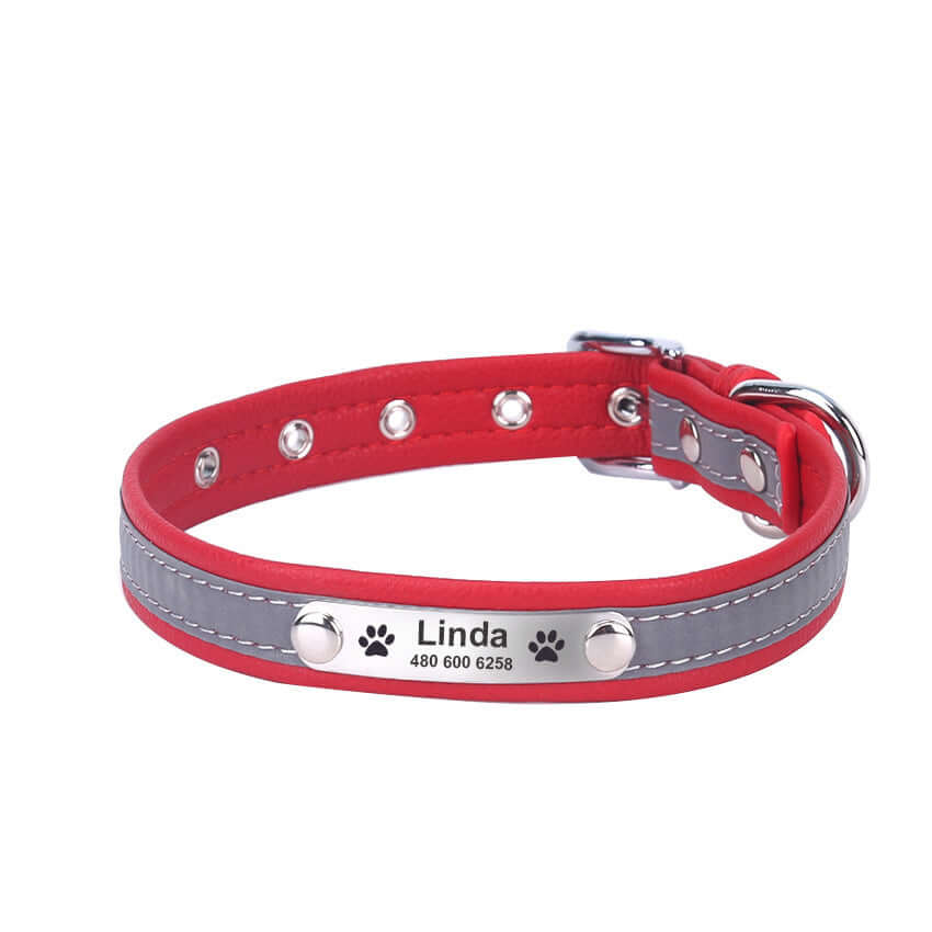 Cat Collar with Reflective Letter - Red / L - Cat collar