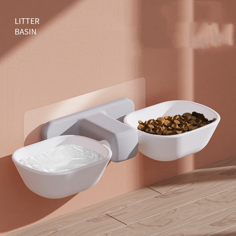 Cat Double Bowl With Adjustable Height - Pet bowl