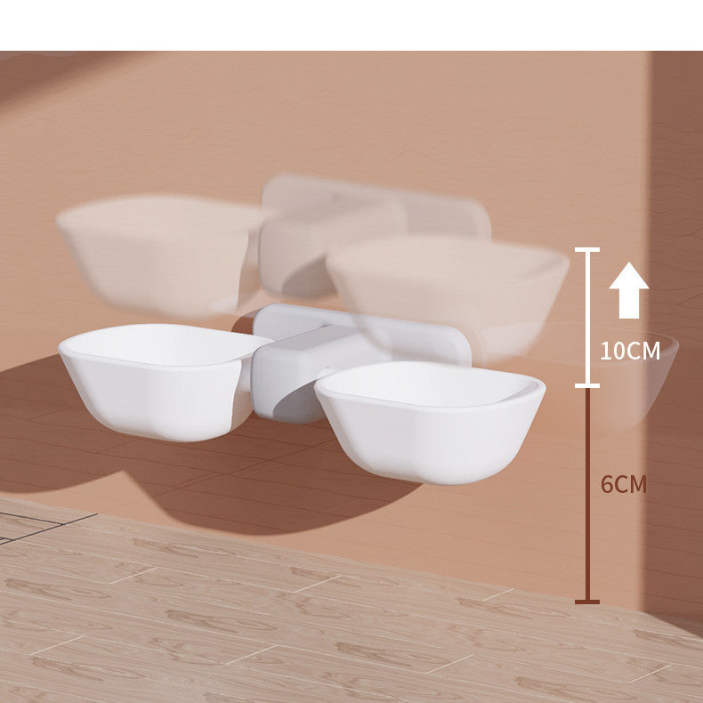 Cat Double Bowl With Adjustable Height - Pet bowl