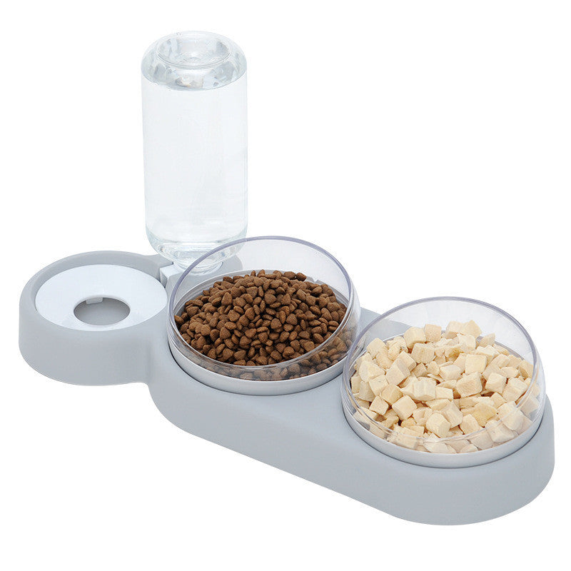 Cat Double Bowl With Water Bottle - Pet bowl