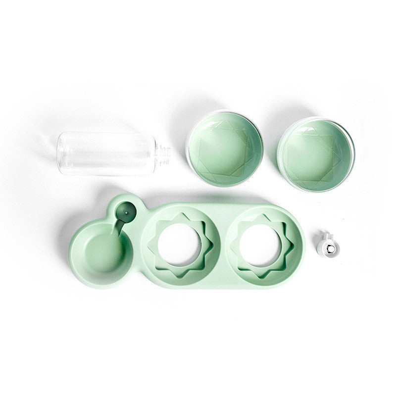 Cat Double Bowl With Water Bottle - Pet bowl