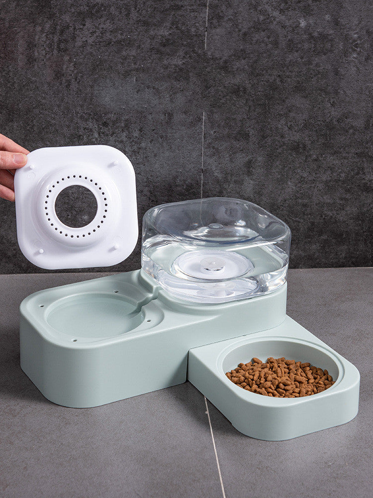 Cat Double Feeding Bowl - Green - Cat Bowl