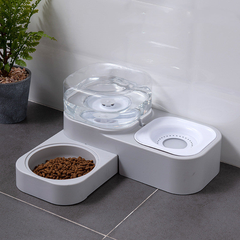 Cat Double Feeding Bowl - Grey - Cat Bowl