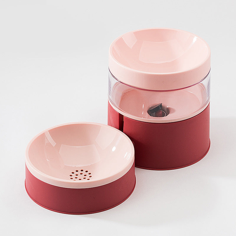 Cat Food and Water Bowl - Begonia Red / washable - Pet bowl