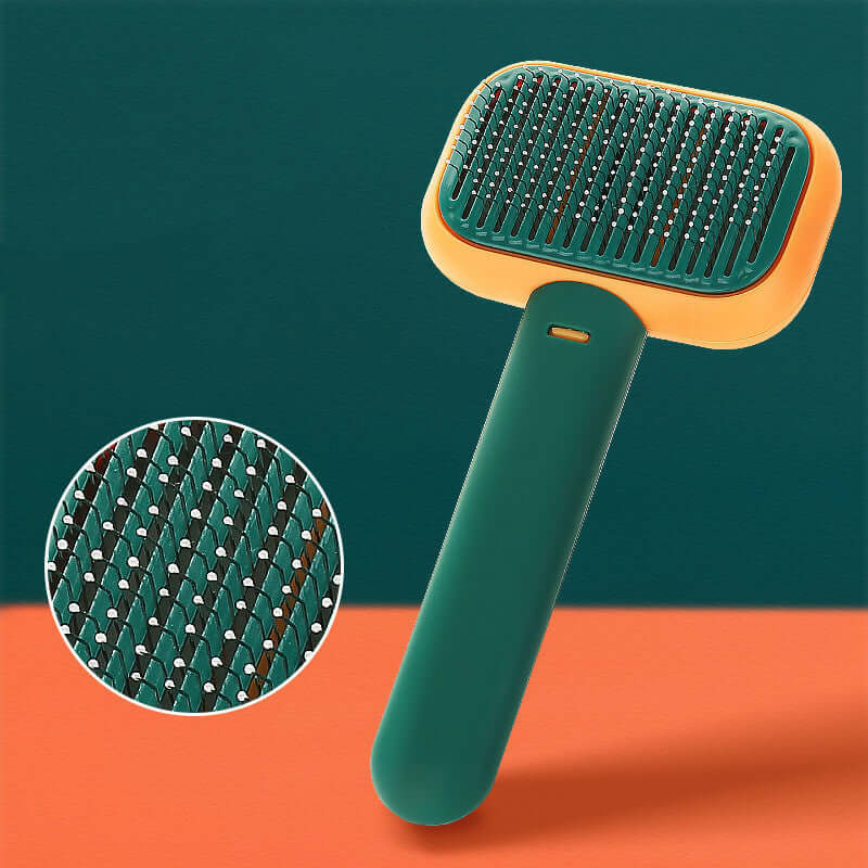 Cat Hair Brush and Hair Massage Comb - Green - Cat brush