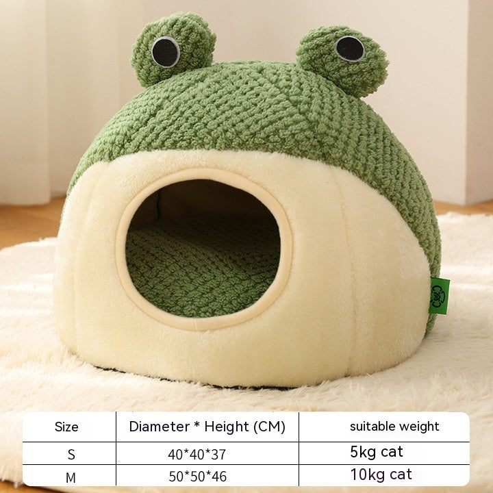 Cat Nest Frog Shape - Green Nest / M - Cat bed