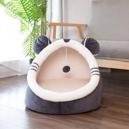 Cat nest round shape - Grey Squirrel / L - Pet Nest