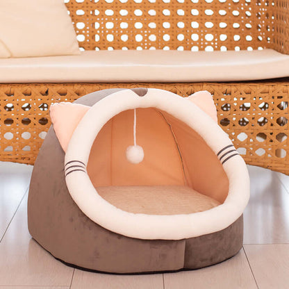Cat nest round shape - Pink ear cat / L - Pet Nest