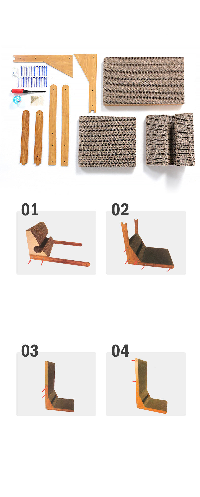 Cat Scratch Board L-type Vertical - Natural / Vertical Cat Scratch Board - Cat Scratcher