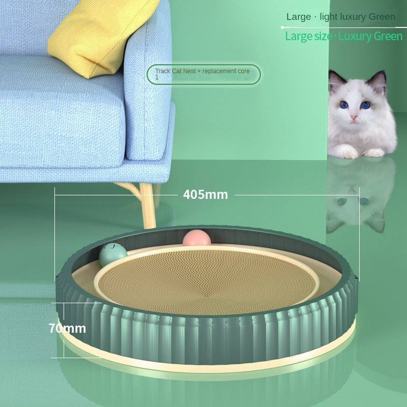 Cat Scratching Board Round Shape - Green / L - Cat Scratcher