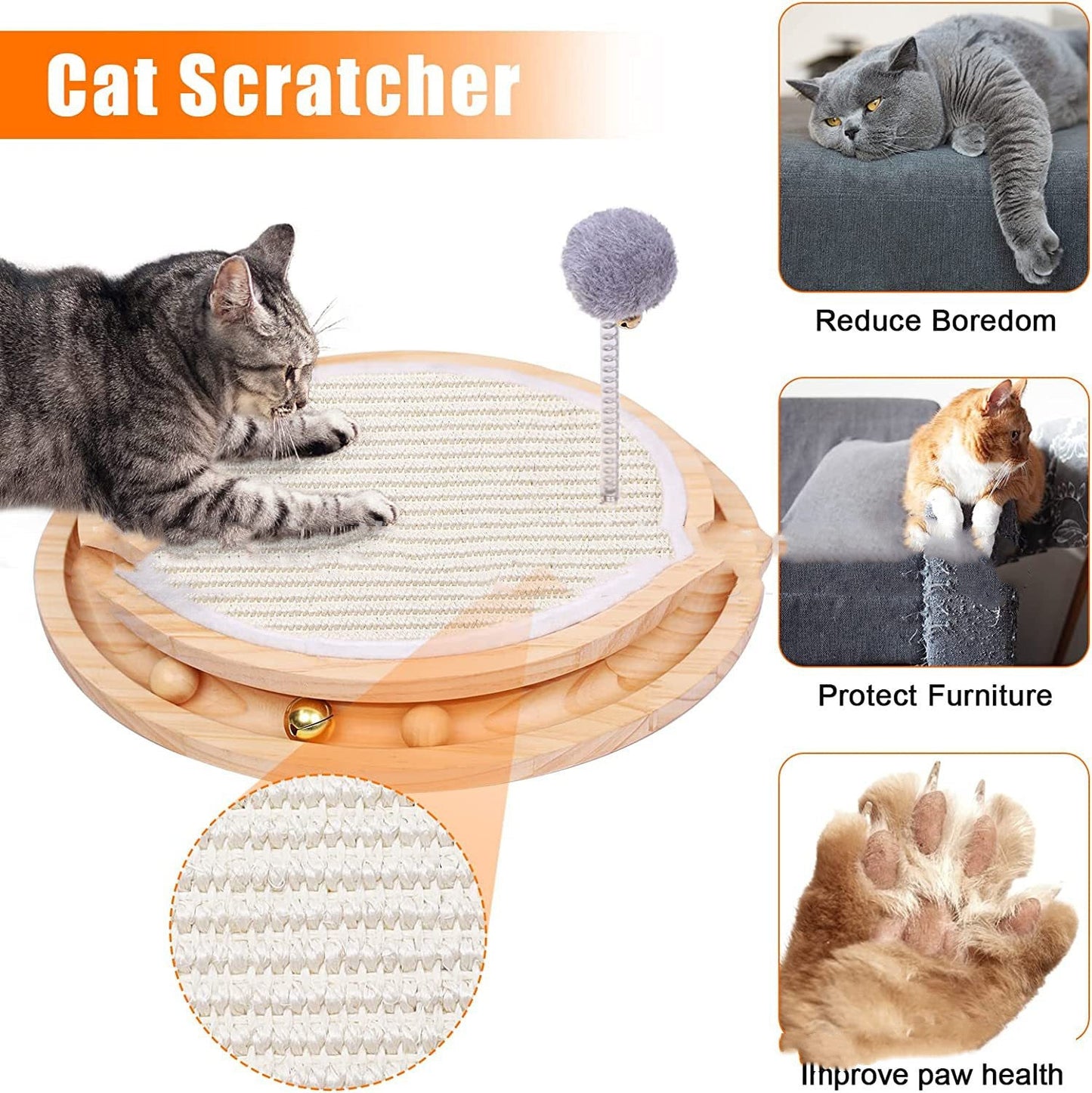 Cat Scratching Pad Toy - Primary Color / 400X340X47MM - Cat Scratcher