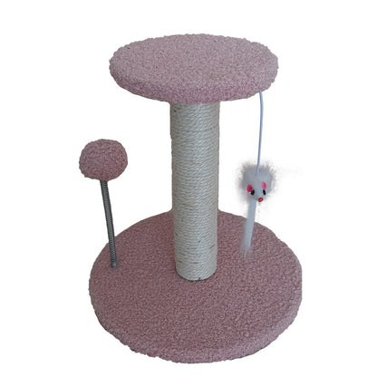 Cat Scratching Pole - Teddy Plush Pink - Cat Scratcher