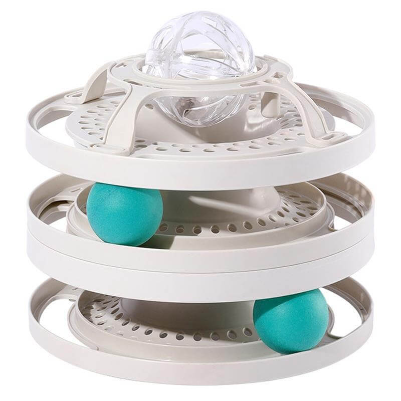 Cat Spinner Ball Toy Set - Grey / With Glowing Ball - Cat Toy