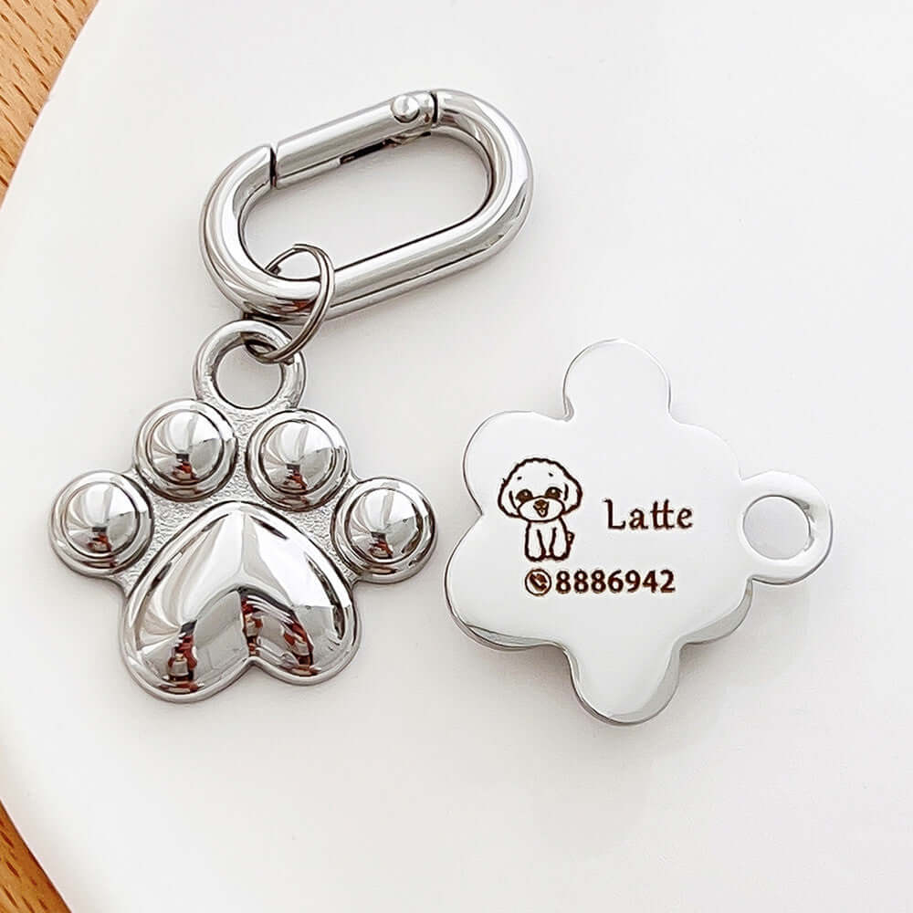 Cat Tag Customized - Silver - Cat collar