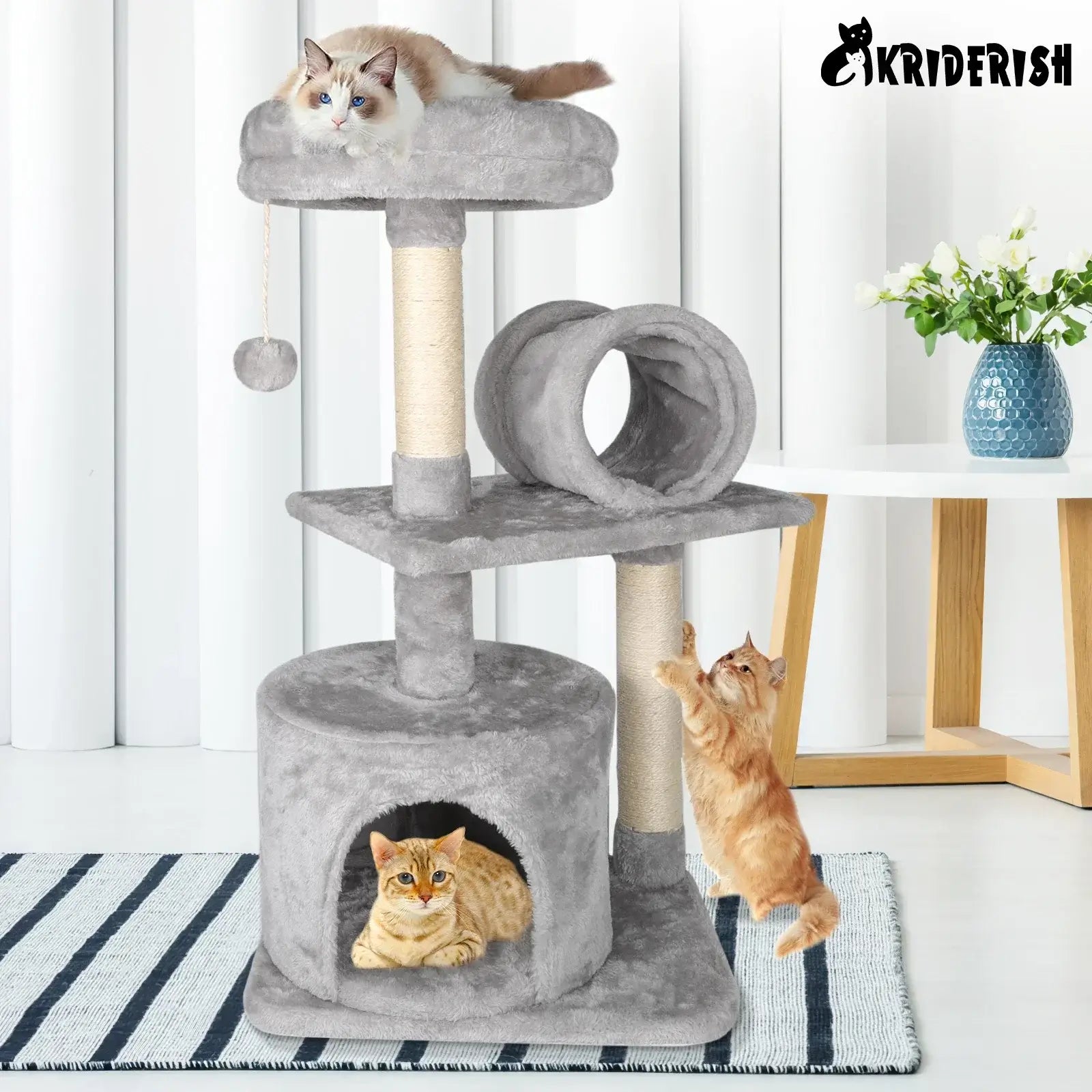Cat Tree Multi-Level Tower - PE00121001- Grey / UNITED KINGDOM