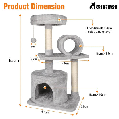 Cat Tree Multi-Level Tower - PE00121001- Grey / UNITED KINGDOM