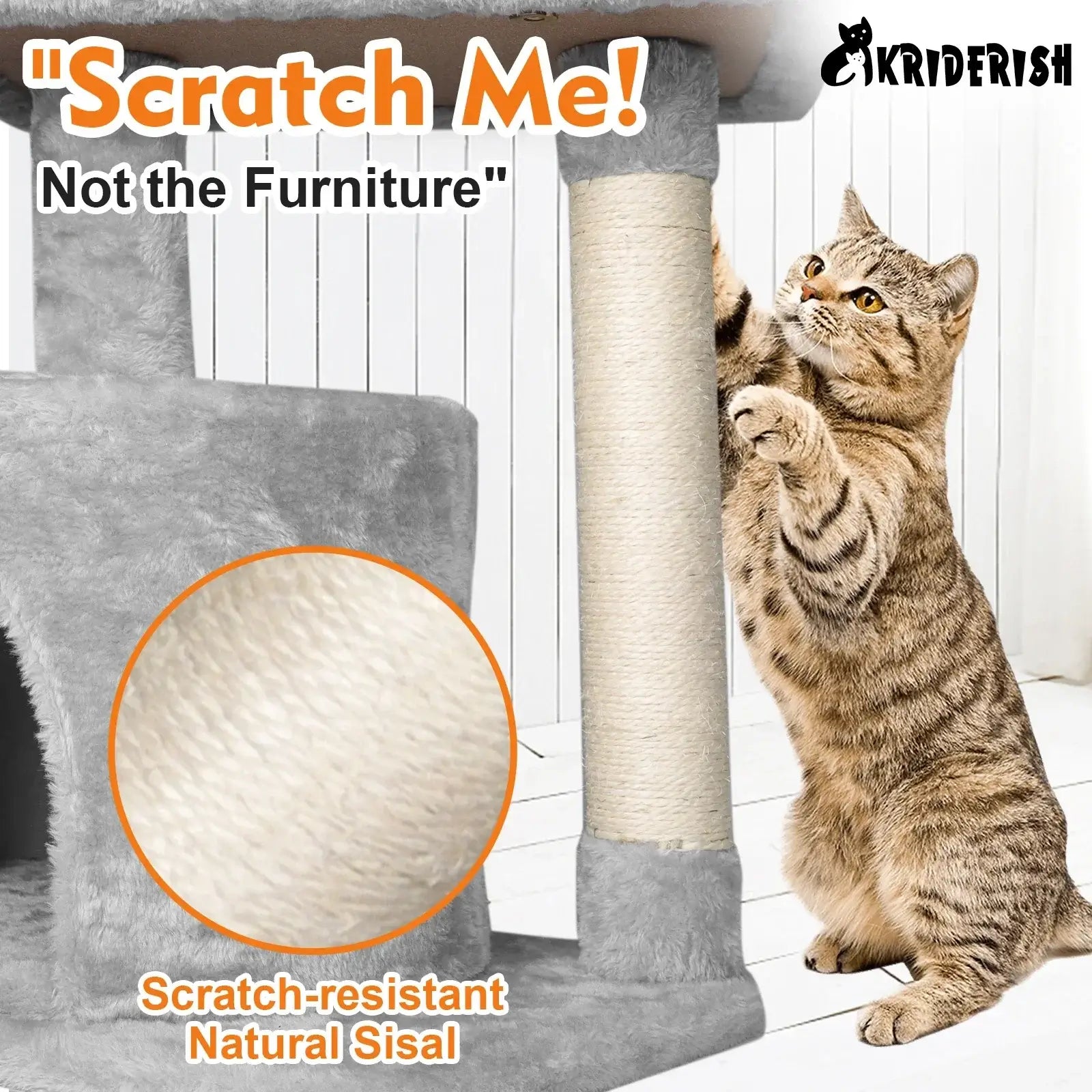 Cat Tree Multi-Level Tower - PE00121001- Grey / UNITED KINGDOM