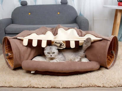 Cat Tunnel nest - Coffee - Cat Toy