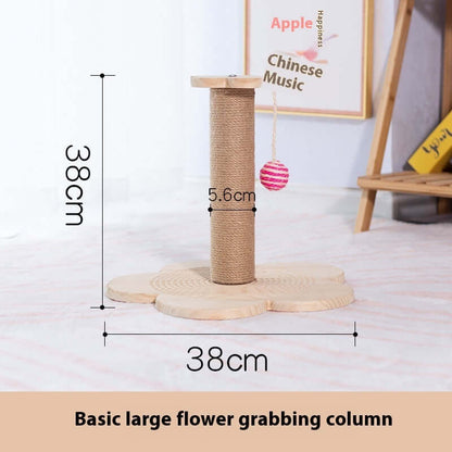 Cat Turntable Scratching Post Solid Wood - Just4Pets