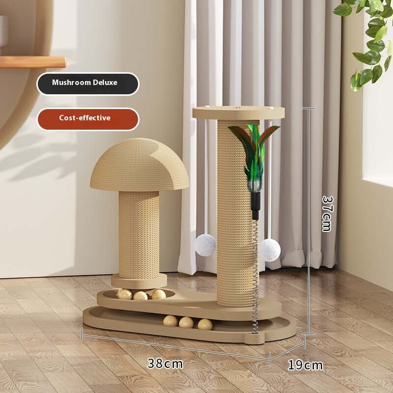 Cat Turntable Scratching Post Solid Wood - Just4Pets