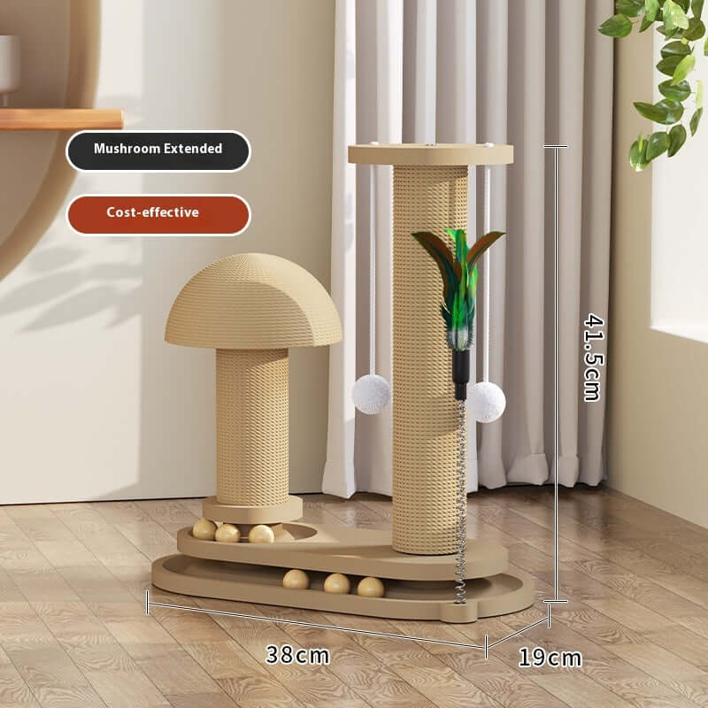 Cat Turntable Scratching Post Solid Wood - Just4Pets