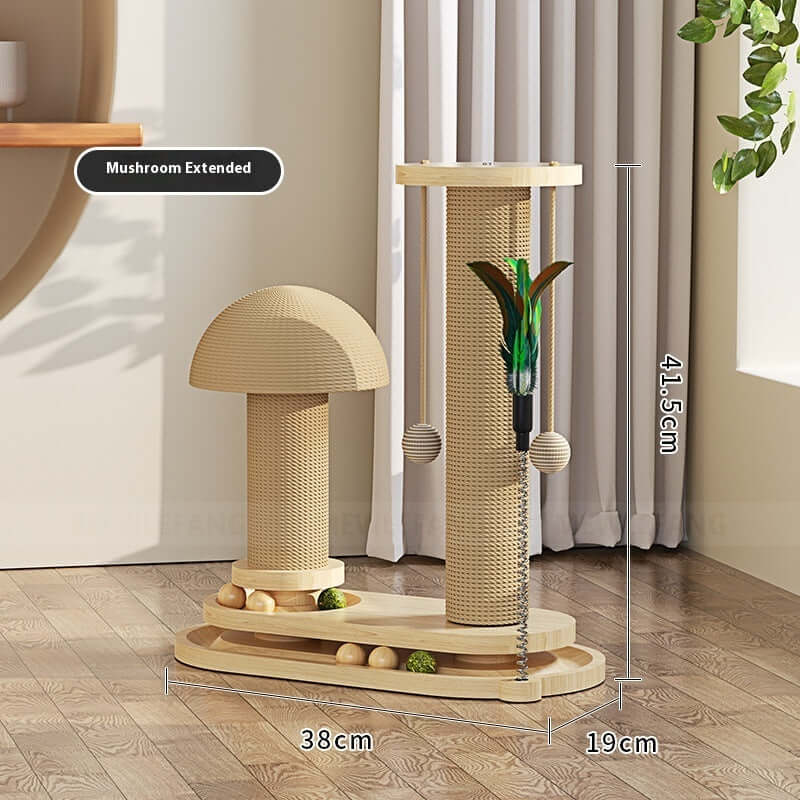 Cat Turntable Scratching Post Solid Wood - Just4Pets