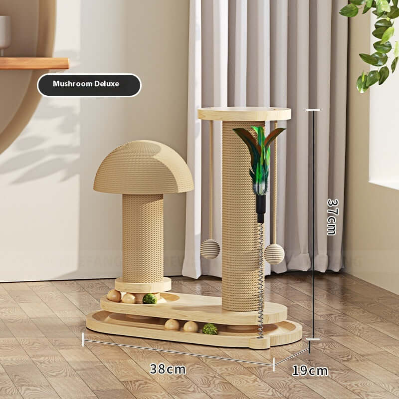 Cat Turntable Scratching Post Solid Wood - Just4Pets