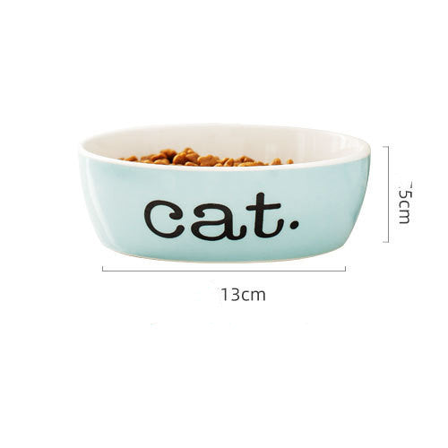 Ceramic bowl for pets - Blue cat / One size - Ceramic bowl