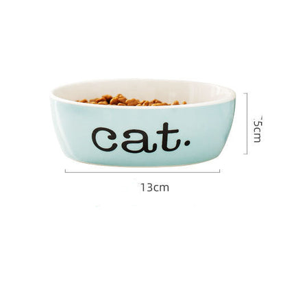 Ceramic bowl for pets - Blue cat / One size - Ceramic bowl