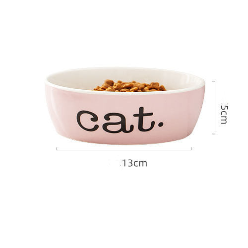 Ceramic bowl for pets - Pink cat / One size - Ceramic bowl