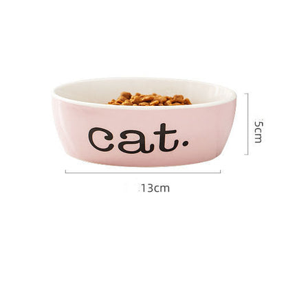 Ceramic bowl for pets - Pink cat / One size - Ceramic bowl