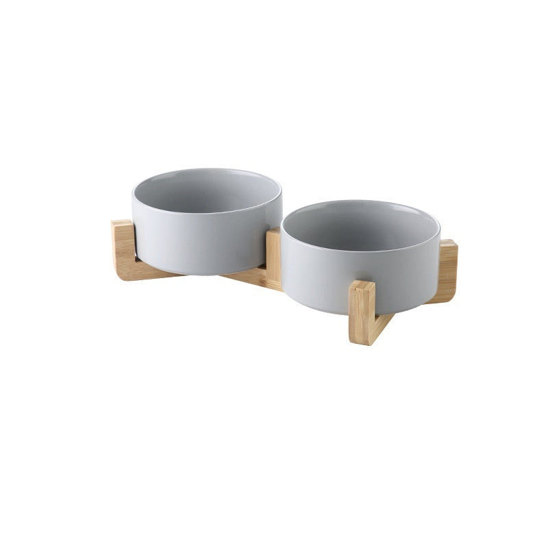 Ceramic cat food bowl - Grey double A / 13CM - Cat Bowl