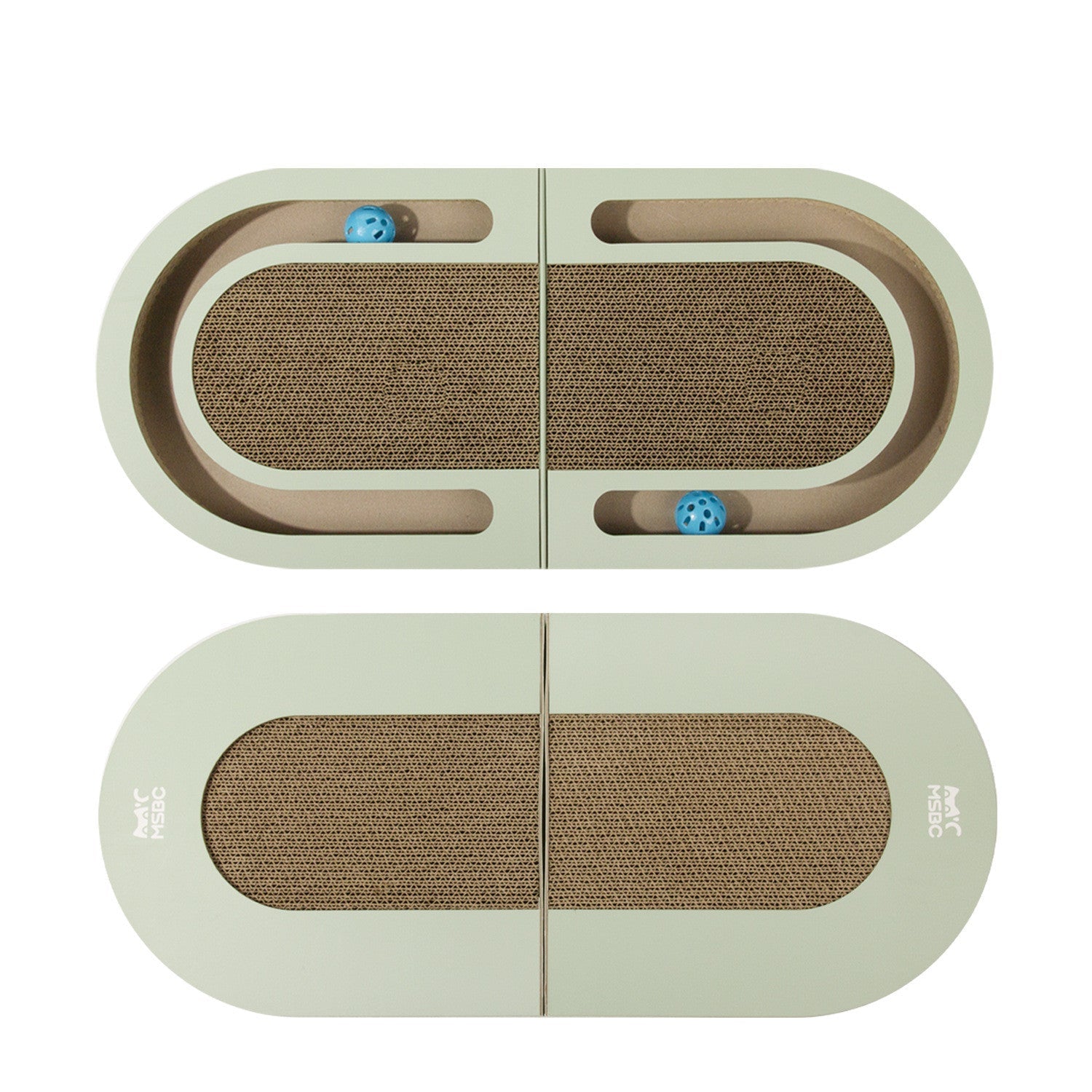 Corrugated Cat Board - Green - Cat Scratcher