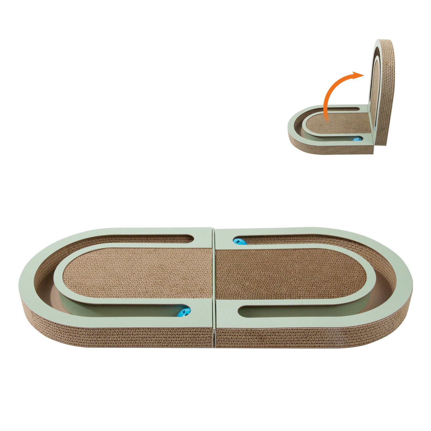 Corrugated Cat Board - Green - Cat Scratcher