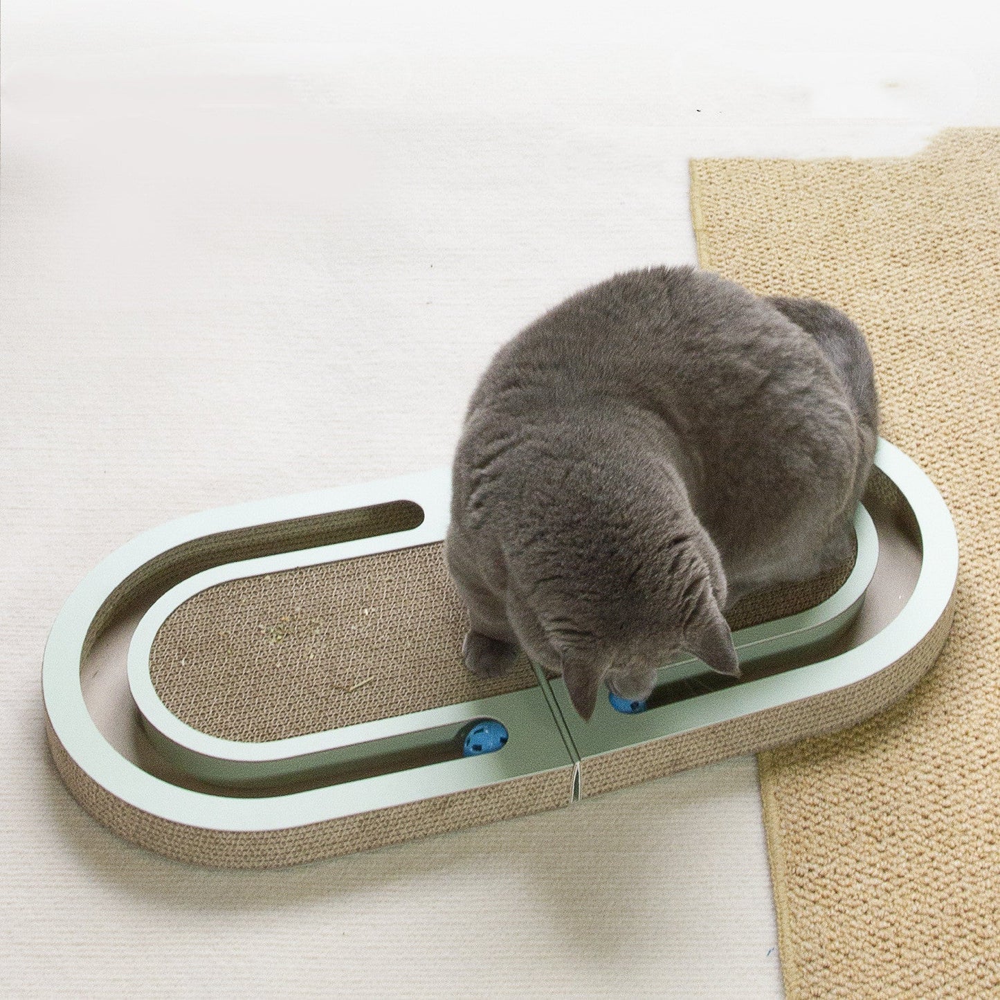 Corrugated Cat Board - Green - Cat Scratcher