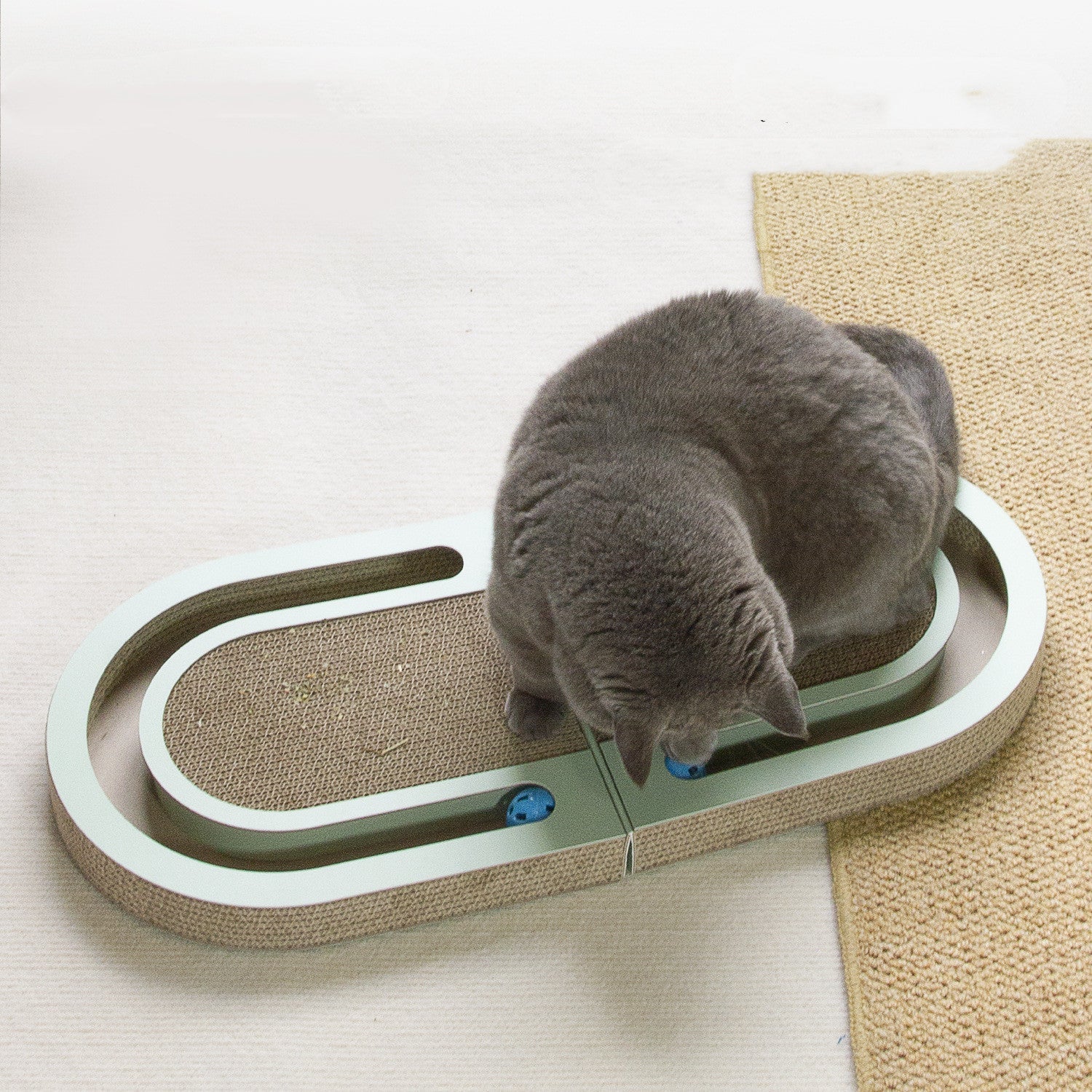 Corrugated Cat Board - Green - Cat Scratcher