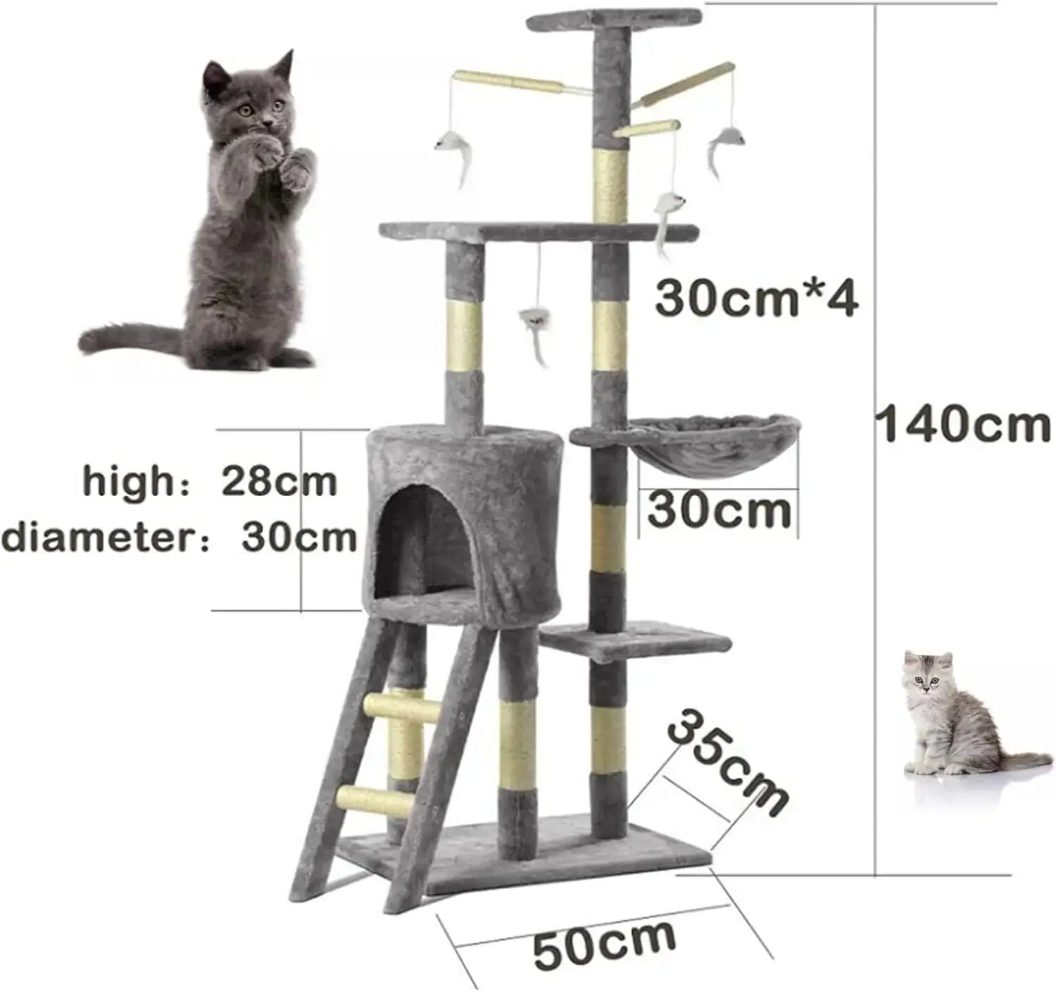 DayPlus Cat Tree Tower with Scratching Post - UNITED KINGDOM