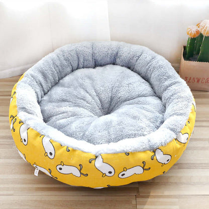 Dog And Cat Round Bed - Yellow / L - Pet Bed