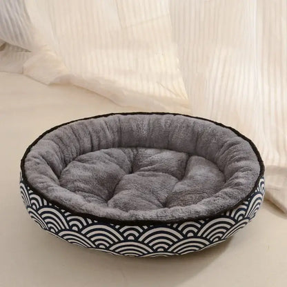 Dog Bed with Cushion,Double Sides and Soft Cotton Basket