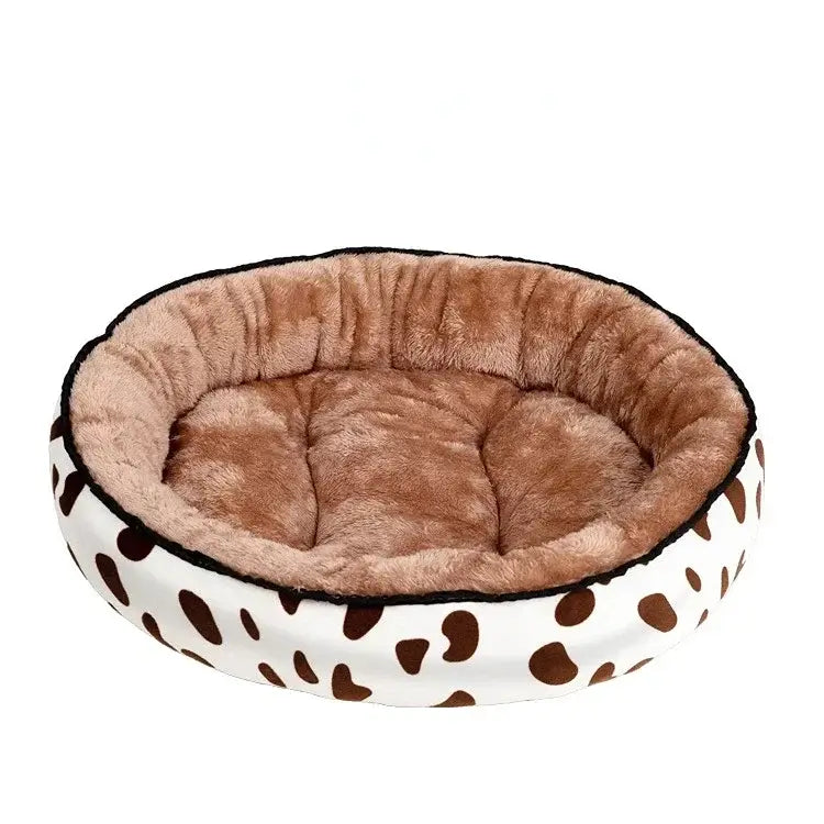 Dog Bed with Cushion,Double Sides and Soft Cotton Basket - Milk / S 40x30cm