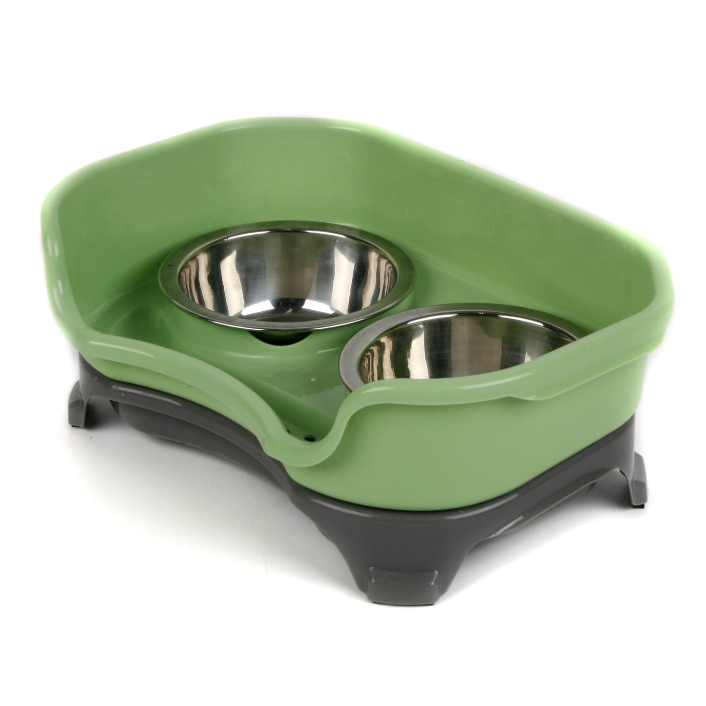 Dog bowl double basin - Light green - Pet bowl