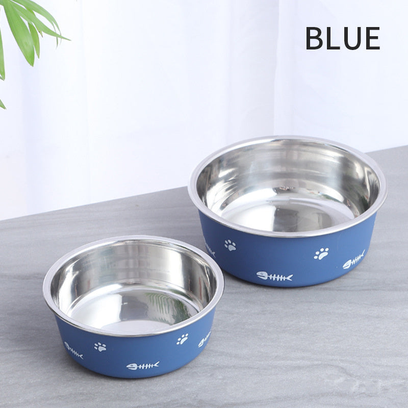 Dog Bowl Paw Design - Blue / L - Pet bowl
