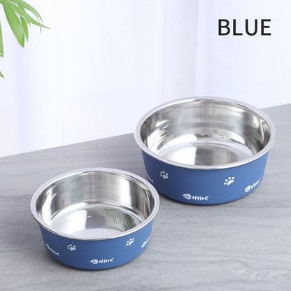 Dog Bowl Paw Design - Blue / L - Pet bowl