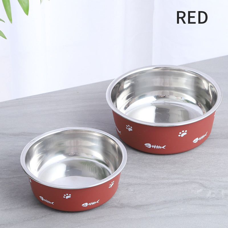 Dog Bowl Paw Design - Red / L - Pet bowl